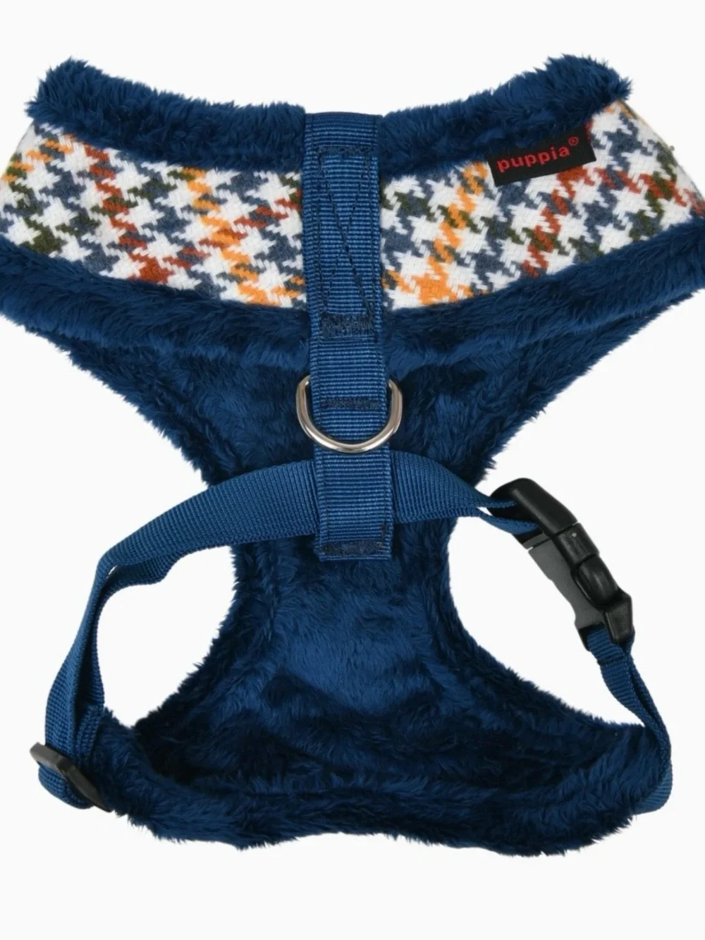 Puppia Kent Houndstooth Winter Dog Harness Blue Size Large NWT
